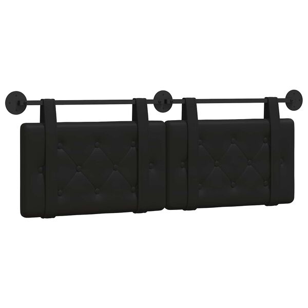 vidaXL Testata appesa Nero 130 x 55 x 5 cm Pelle Sintetica