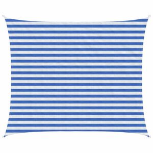 vidaXL Telo Ombra 2,5 x 4 m HDPE Rettangolare Blu e Bianco