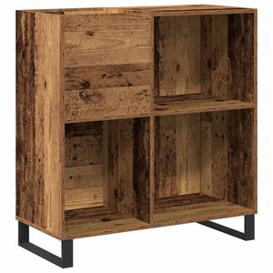 vidaXL Mobile porta vinili Legno vecchio 84,5 x 38 x 89 cm