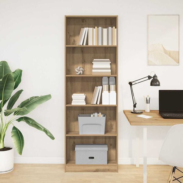 vidaXL Libreria Artigianale Rovere 60x24x176 cm Legno ingegnerizzato