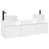 vidaXL Set di Armadi da Bagno 3 pz Bianco Lucido 49 x 44,5 x 65,5 cm