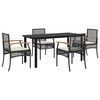 vidaXL Set da Pranzo da Giardino 5 pz Nero con Cuscini in Polyrattan
