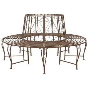 vidaXL Panchina per Alberi 8-Numero di posti &Oslash; 160 x 89 cm Acciaio