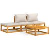 vidaXL Set Salotto Giardino 4pz Cuscini Grigio Chiaro Legno Massello