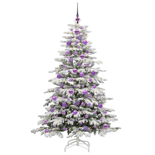 vidaXL Albero di Natale Artificiale con Rami Pieghevoli Bianco 180 cm
