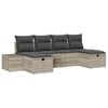 vidaXL Set Divano da Giardino 6 pz Grigio chiaro polyrattan