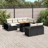 vidaXL Set Divani da Giardino 11 pz con Cuscini in Polyrattan Nero