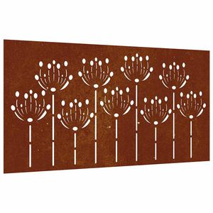 vidaXL Decorazione Muro da Giardino 105x55 cm Fiore in Acciaio Corten