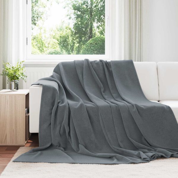vidaXL Coperta Grigio scuro 220 x 240 cm Panno