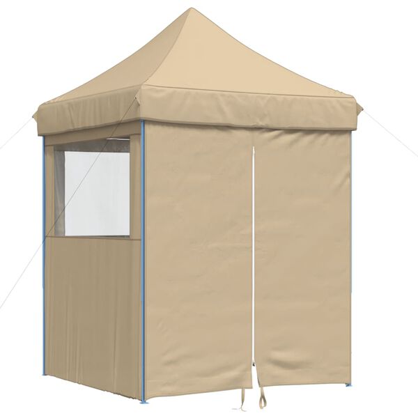 vidaXL Tendone per Feste Pieghevole Pop-Up con 4 Pareti Beige