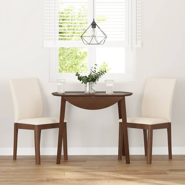 vidaXL Sedie da Pranzo con Cuscini 2pz Marrone Legno Massello di Hevea