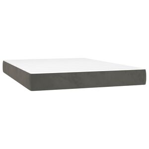 vidaXL Materasso a Molle Insacchettate Rigidit&agrave; Media Grigio Scuro 137x190x20 cm in Velluto