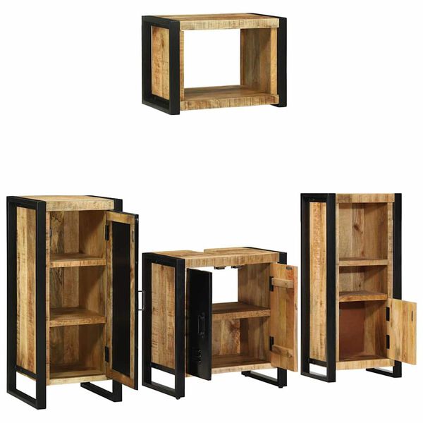 vidaXL Set di mobili per il bagno 4 pcs Legno di mango massello