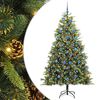 vidaXL Albero di Natale artificiale pieghevole con coni Verde 210 cm