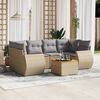 vidaXL Set Divani da Giardino 7 pz con Cuscini Beige in Polyrattan