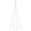 vidaXL Albero di Natale Pennone Bianco Freddo 108 LED 180 cm