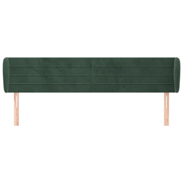 vidaXL Testiera ad Orecchio Verde Scuro 183x23x78/88 cm in Velluto