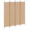 vidaXL Paravento a 4 Pannelli Beige 200 x 220 cm Tessuto