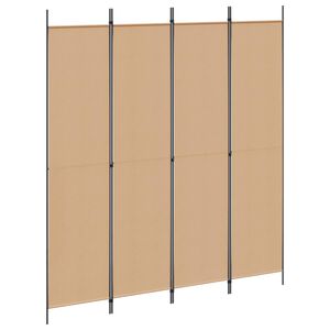 vidaXL Paravento a 4 Pannelli Beige 200 x 220 cm Tessuto