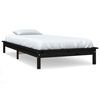 vidaXL Giroletto Nero 100x200 cm in Legno Massello di Pino