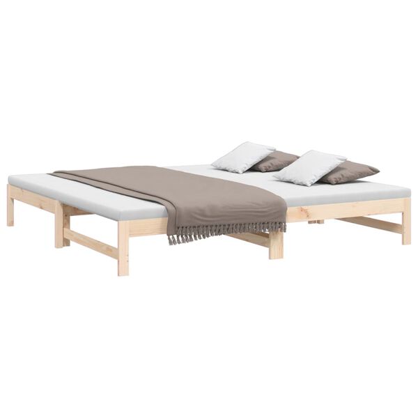 vidaXL Dormeuse Estraibile 2x(100x200) cm Legno Massello di Pino