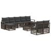 vidaXL Set Divano da Giardino 10 pz Grigio polyrattan