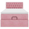 vidaXL Struttura Letto Pouf con Materasso Rosa 80x200 cm Velluto