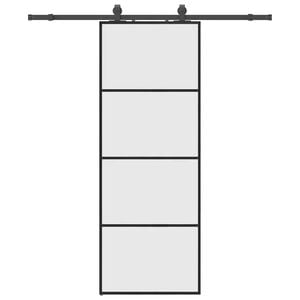 vidaXL Porta Scorrevole con Ferramenta Nera 76x205 cm in Vetro ESG