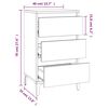 vidaXL Comodino Bianco 40x35x70 cm in Legno Multistrato