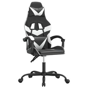 vidaXL Sedia da Gaming Girevole Nero e Bianco in Similpelle