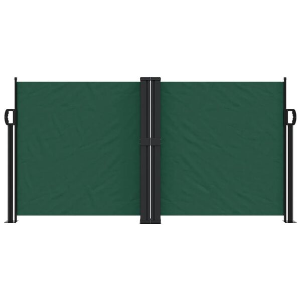 vidaXL Tenda da Sole Laterale Retrattile Verde Scuro 120x1200 cm