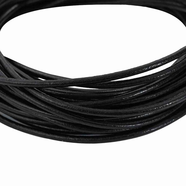 vidaXL Cordino in Pelle Nero &Oslash;3 mm x 50 m Pelle