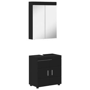 vidaXL Set di mobili per il bagno TULUM 2 pz Nero 60 x 34 x 63 cm
