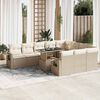 vidaXL Set Divani da Giardino 11 pz con Cuscini Beige in Polyrattan