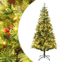 vidaXL Albero di Natale Preilluminato con Pigne Verde 120 cm PVC e PE