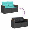 vidaXL Set Divani da Giardino 9 pz con Cuscini Nero in Polyrattan