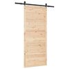 vidaXL Porta scorrevole Marrone 80 x 208 cm Legno di pino massello