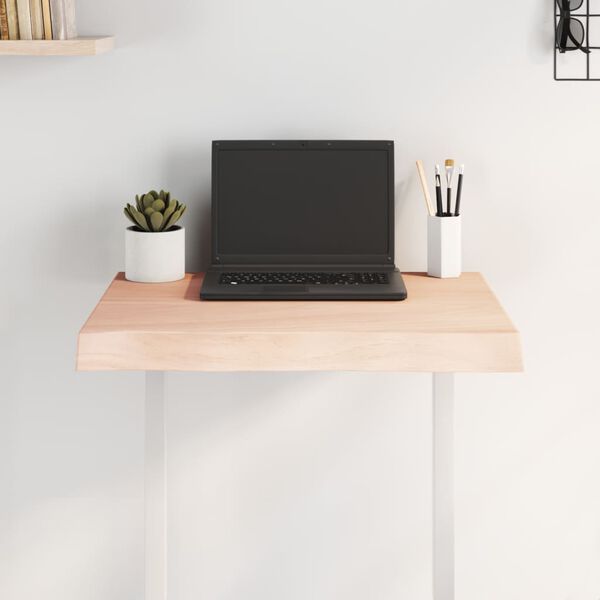 vidaXL Piano per Tavolo 60x60x(2-6) cm Rovere Non Trattato Bordi Vivi