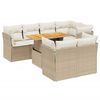 vidaXL Set Divano da Giardino 8 pz con Cuscini Beige in Polyrattan