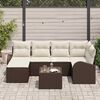 vidaXL Set di divani con cuscino 7 pcs Marrone e bianco polyrattan