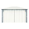vidaXL Gazebo con Tende Stringa di Luci LED 400x300 cm Crema Alluminio