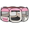 vidaXL Box per Cani Pieghevole con Borsa Trasporto Rosa 145x145x61 cm