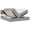 vidaXL Letto con testiera Grigio chiaro 200 x 200 cm Tessuto