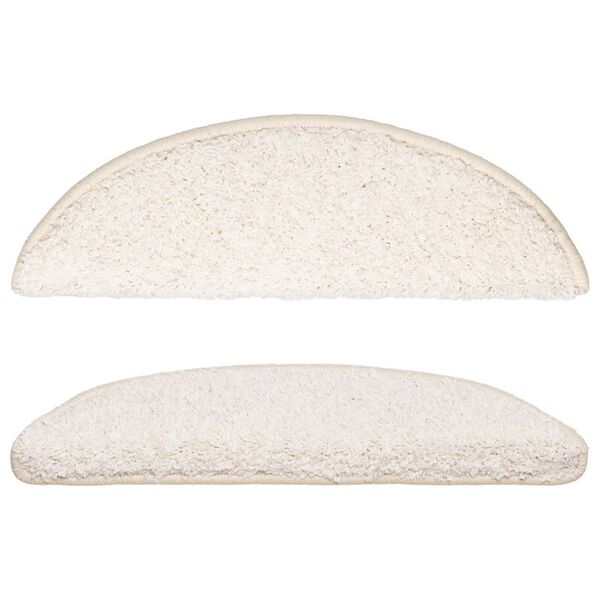vidaXL Tappetini per scale 15 pz 56x17x3 cm Bianco Semicircolari