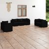 vidaXL Set Divani da Giardino 7 pz con Cuscini in Polyrattan Nero