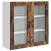 vidaXL Mobile in vetro da parete PORTO Rovere fum&eacute; 80 x 31 x 80 cm