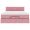 vidaXL Struttura Letto Pouf con Materasso Rosa 140x190 cm in Velluto