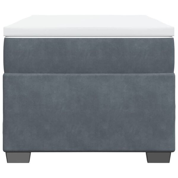 vidaXL Giroletto a Molle con Materasso Grigio Scuro 100x200 cm Velluto
