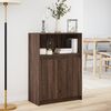 vidaXL Credenza con LED Rovere Marrone 72x34x100 cm Legno Multistrato