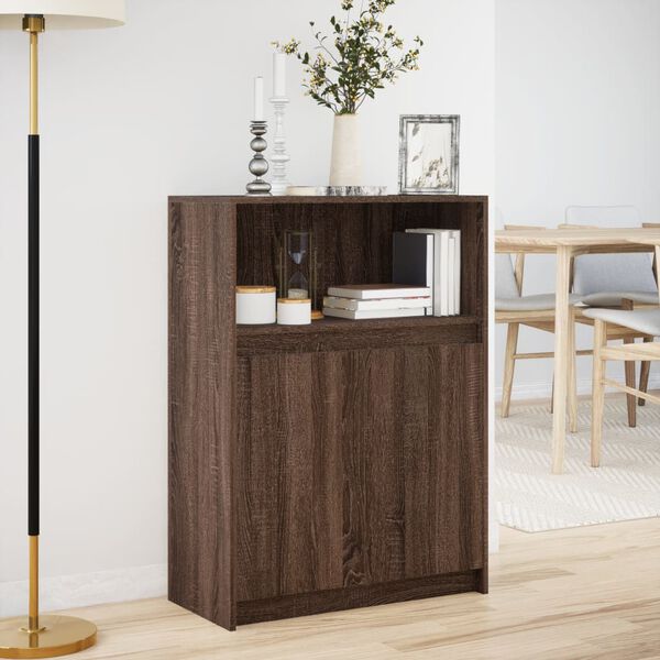 vidaXL Credenza con LED Rovere Marrone 72x34x100 cm Legno Multistrato